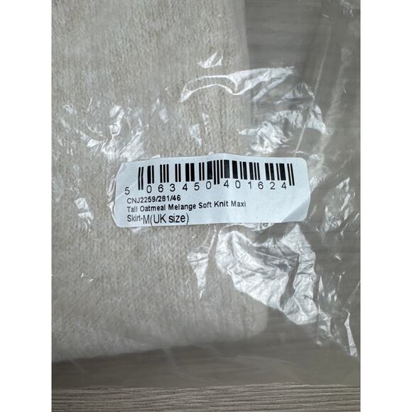 PrettyLittleThing Tall Oatmeal Melange Soft Knit Maxi Skirt - Oatmeal, Size‎ 8 - Picture 9 of 9